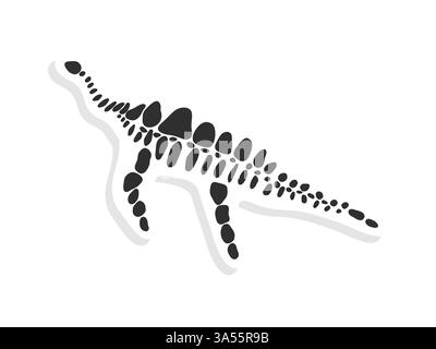 Illustration abstraite de squelette de dinosaure avec des couleurs noir et blanc Illustration de Vecteur