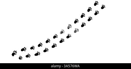Une douce piste d'empreintes de lapin marque un voyage ludique à travers la neige douce à l'aube dans un pays des merveilles hivernales sereines Illustration de Vecteur