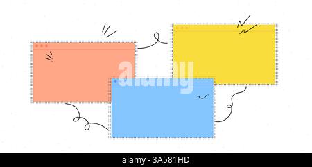 Fenêtre de réunion en ligne sur l'écran de l'ordinateur. Collage vectoriel avec un design contemporain pour le travail à distance, les affaires et les freelances. Concept numérique abstrait Illustration de Vecteur