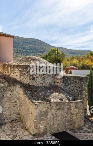 Sources thermales Agkistro Serres Macédoine Grèce, vieux bain turc, hammam byzantin, hôtel et spa chaud détente. Banque D'Images