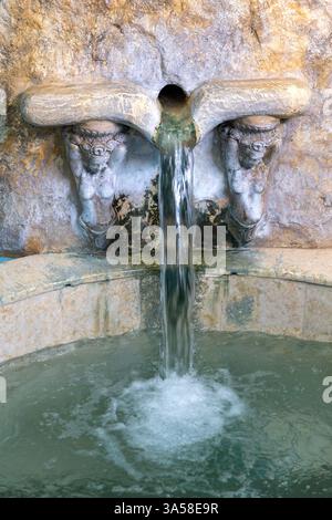 Sources thermales Agkistro Serres Macédoine Grèce, vieux bain turc, hammam byzantin, hôtel et spa chaud détente. Banque D'Images