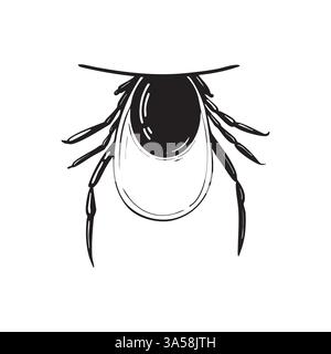 Lyme Tick sucer l'illustration vectorielle de sang sur un fond blanc. Acarien vecteur Illustration de Vecteur