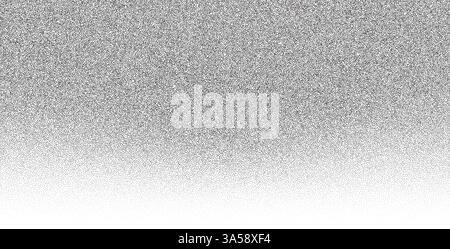 Bruit et fond dégradé avec texture granuleuse et dotwork abstrait. Effet spray noir et blanc avec des particules de crépitement, de paillettes et de poussière. Illustration de Vecteur