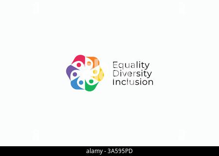Égalité diversité inclusion logo Unity Organization Education Group Community social Illustration de Vecteur