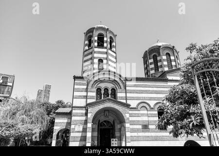 Batumi, Géorgie - 13 JUIN 2024 : extérieur de l'église de Nicolas à Batumi, Ajara, Géorgie. Banque D'Images