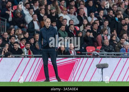 Thomas Tuchel, entraîneur de l'Angleterre lors du match de qualification de la Coupe du monde de l'UEFA 2026 entre l'Angleterre et l'Albanie au stade de Wembley, Londres, Angleterre, le 21 mars 2025. Photo de Grant Winter. Utilisation éditoriale uniquement, licence requise pour une utilisation commerciale. Aucune utilisation dans les Paris, les jeux ou les publications d'un club/ligue/joueur. Crédit : UK Sports pics Ltd/Alamy Live News Banque D'Images