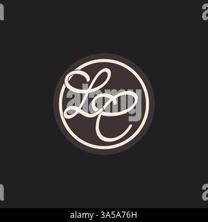 Lettre initiale LC monogramme logo avec graphique vectoriel d'idées de conception de ligne de cercle simple et créatif Illustration de Vecteur