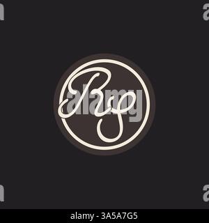 Lettre initiale RS monogramme logo avec graphique vectoriel d'idées de conception de ligne de cercle simple et créatif Illustration de Vecteur