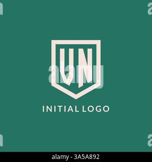 Logo initial VN monogramme bouclier de forme géométrique graphique vectoriel de conception Illustration de Vecteur