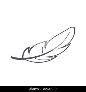 Icône de plume légère et douce. Illustration de Vecteur