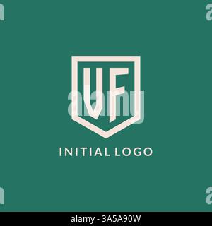 Logo initial VF monogramme bouclier de forme géométrique graphique vectoriel de conception Illustration de Vecteur