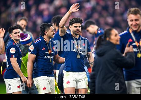 Saint Denis, France. 15 mars 2025. Romain Ntamack lors du 6 ou 6 Nations Championship rugby match XV de France VS Scotland le 15 mars 2025 au stade de France à Paris crédit : Victor Joly/Alamy Live News Banque D'Images