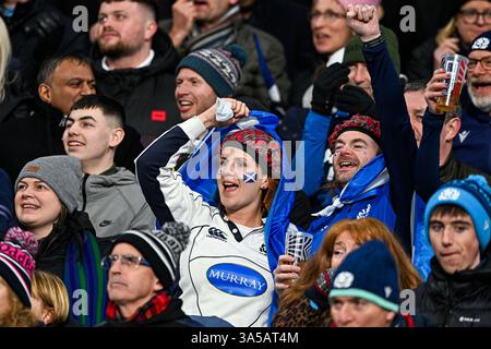 Saint Denis, France. 15 mars 2025. Supporters écossais lors du 6 ou 6 Nations Championship rugby match XV de France VS Scotland le 15 mars 2025 au stade de France à Paris crédit : Victor Joly/Alamy Live News Banque D'Images