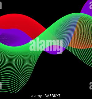 Dessin au trait abstrait doux et élégant avec un design dégradé sans couture Banque D'Images