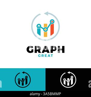 modèle de conception de logo d'icône de graphique de flèche de cercle Illustration de Vecteur