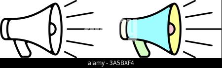 icônes de mégaphone minimales isolées. illustration vectorielle. Illustration vectorielle Illustration de Vecteur