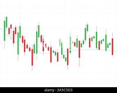 Graphique de bâton de bougie graphique de trading boursier, d'investissement et de concept financier. Illustration de Vecteur