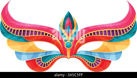 Masque mardi gras. Masque de carnaval coloré isolé sur fond blanc. Illustration de Vecteur