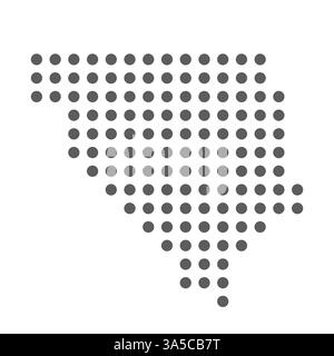 Carte vectorielle en pointillés de Bosnie isolé sur fond blanc, facile à éditer. Illustration de Vecteur