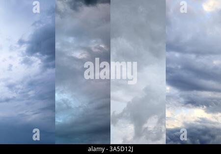 Ciel à l'heure de la journée, collage de différentes photos Banque D'Images