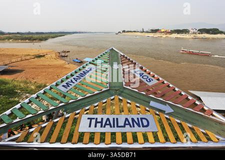 Le fameux Triangle d'Or. Place sur le fleuve Mékong, qui borde trois pays - Thaïlande, Myanmar et Laos Banque D'Images