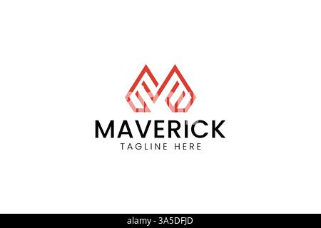 Lettre M logo abstrait avec une marque de concept moderne et audacieuse et minimaliste Illustration de Vecteur