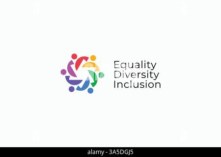 Égalité diversité logo inclusion symbole de signe enjeu multiculturel Illustration de Vecteur