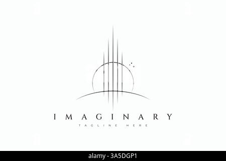 Symbole abstrait imaginaire logo ésotérique Futuristic City Business Company Illustration de Vecteur