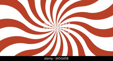 Illustration de motif en spirale rouge et blanc avec effet de conception psychédélique Illustration de Vecteur