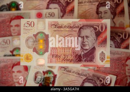 Roi Charles III 50 £ billets de banque. Banque D'Images