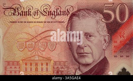 King Charles III billet de 50 £. Banque D'Images
