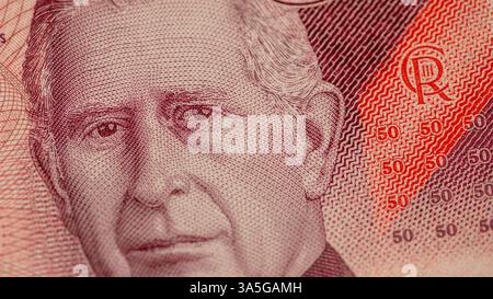 King Charles III billet de 50 £. Banque D'Images