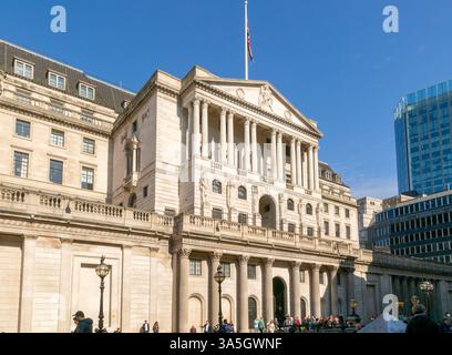 The Bank England Building, Threadneedle Street, City of London, Londres, Angleterre, ROYAUME-UNI Banque D'Images