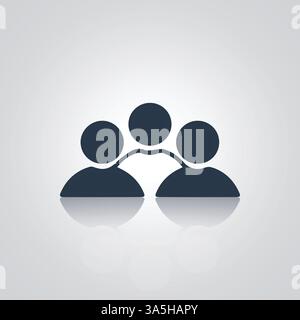 Communautés icônes de plusieurs personnes, icônes d'équipe de groupe, signes et un fond abstrait argenté Illustration de Vecteur