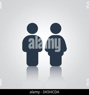 Pictogrammes d'un homme et d'une femme, signes sur les portes des toilettes, signes Illustration de Vecteur