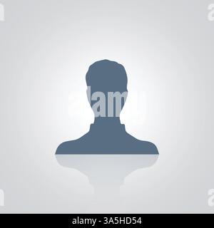 Icône de profil d'image, de couleur grise, avec un fond argenté Illustration de Vecteur