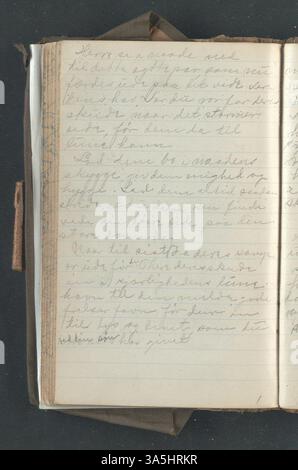 Le journal d’immigration d’OLE E. Rølvaag en 1896 raconte son voyage de Donna, en Norvège, aux États-Unis, offrant un aperçu précieux des défis et des expériences des immigrants norvégiens à la fin du XIXe siècle. Banque D'Images