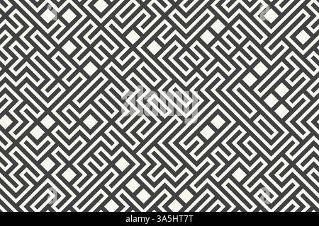 Fond de technologie monochrome, bg géométrique abstrait avec des éléments de conception placés au hasard, motif vectoriel transparent formes connectées complexes dans chao Illustration de Vecteur