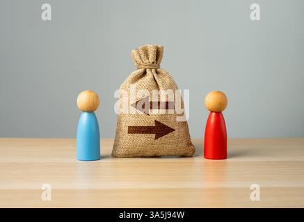 Négociation entre contreparties. Échange de biens, de services ou d'actifs financiers entre les parties. Transactions commerciales, transactions commerciales, partenariat Banque D'Images