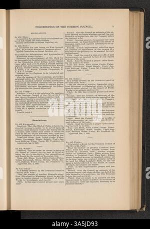 Les actes du Conseil commun de Saint-Paul de 1889 rendent compte des actions législatives de la ville, y compris des ordonnances, des résolutions et des décisions prises par le conseil. Banque D'Images