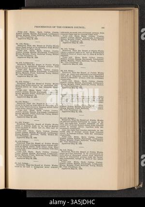 Ce document rend compte des principales décisions politiques et actions législatives prises par le Conseil commun de Saint-Paul tout au long de 1889. Banque D'Images