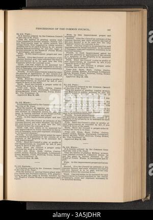 Les procès-verbaux communs du Conseil de 1889 documentent les principales décisions législatives et politiques qui ont façonné le développement et les politiques de Saint Paul. Banque D'Images