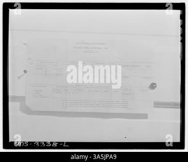 Le relevé semestriel de Harry Fain, un chargeur de charbon aux mines Wheelwright 1 & 2 de la Inland Steel Company à Wheelwright, comté de Floyd, Kentucky. Ce document reflète le travail et le salaire d'un mineur. Banque D'Images