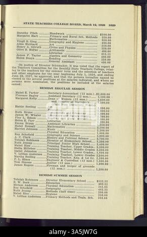 Ce document détaille les activités et les décisions du Minnesota State Teachers Colleges Board de janvier 1925 à juillet 1938, en se concentrant sur l'expansion des campus universitaires, les changements de personnel et les questions financières Banque D'Images
