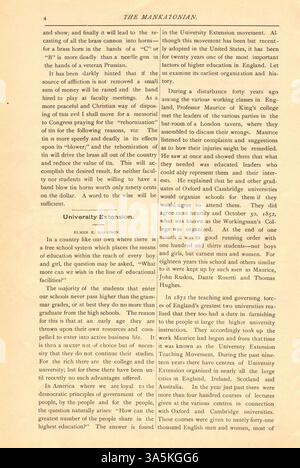 Le Mankatonian est un magazine dirigé par des étudiants qui documente la vie à l'école normale d'État de Mankato, avec des articles, de la poésie et des publicités locales de 1891 à 1913. Banque D'Images