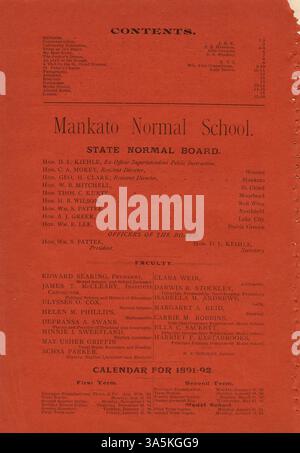 Le Mankatonian est un magazine étudiant documentant la vie à l'école normale d'État de Mankato, publié de 1891 à 1913, et comprenant des articles, de la poésie et des publicités locales. Banque D'Images