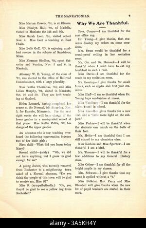 Volume 17, numéro 4 du Mankatonian, publié le 15 novembre 1904, met en lumière les activités scolaires, la poésie des élèves, et des publicités, offrant une vue d'ensemble de la vie étudiante et de l'engagement communautaire à l'école normale d'État de Mankato. Banque D'Images