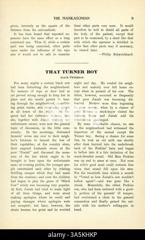 En tant que publication mensuelle à l'École normale d'État de Mankato, le Mankatonian a fourni des articles sur les activités scolaires, la poésie et les événements sociaux, documentant la vie des élèves pendant sa publication de 1891 à 1913. Banque D'Images