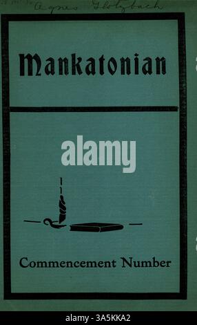 Le Mankatonian, volume 18, numéro 9 (mai 1906), met en lumière les activités scolaires, les événements étudiants, la poésie et les publicités locales. Publié par Mankato State normal School, il faisait partie de la tradition du magazine mensuel de l'institution. Banque D'Images