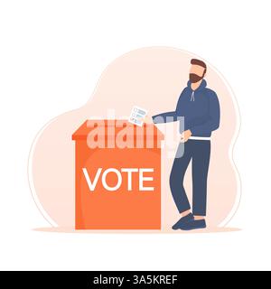 Icône de dessin animé. Personnage de dessin animé. Flat Votez les gens pour la conception du concept. Conception d'affiche. Illustration de Vecteur